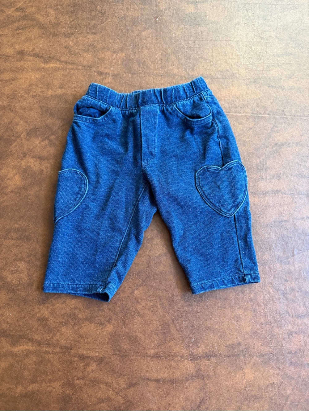 GAP Navy Denim Heart Patch Pull-On Jeans for Kids